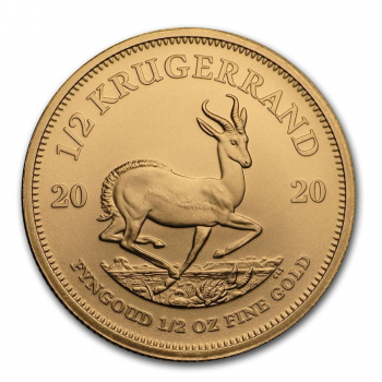 Krugerrand - 1/2 d'once Or pur 22 carats - Année 2020 Krugerrand - 1/2 d'once Or pur 22 carats - Année 2020