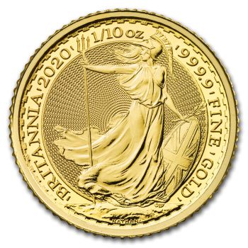 Britannia - 1/10 d'once d'Or pur 24 carats - Année 2020 Britannia - 1/10 d'once d'Or pur 24 carats - Année 2020